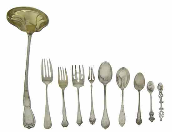 Appraisal: An Assembled Group of American Sterling Silver Flatware Articles comprising