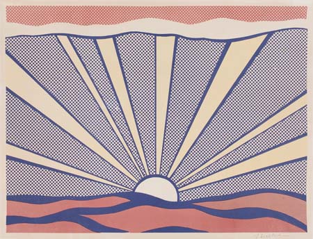 Appraisal: ROY LICHTENSTEIN Sunrise Color offset lithograph x mm x inches