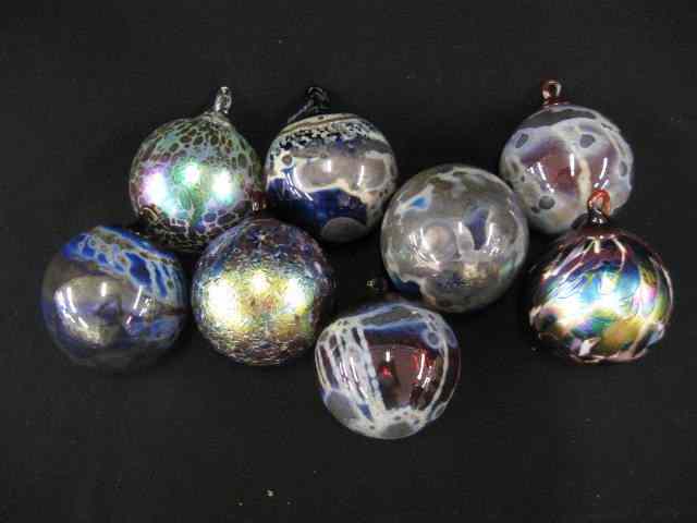 Appraisal: Art Glass Christmas Ball Ornaments Gilmor others iridescent various colors