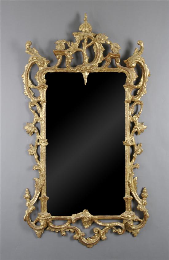 Appraisal: A Continental Giltwood Mirror Height x width inches