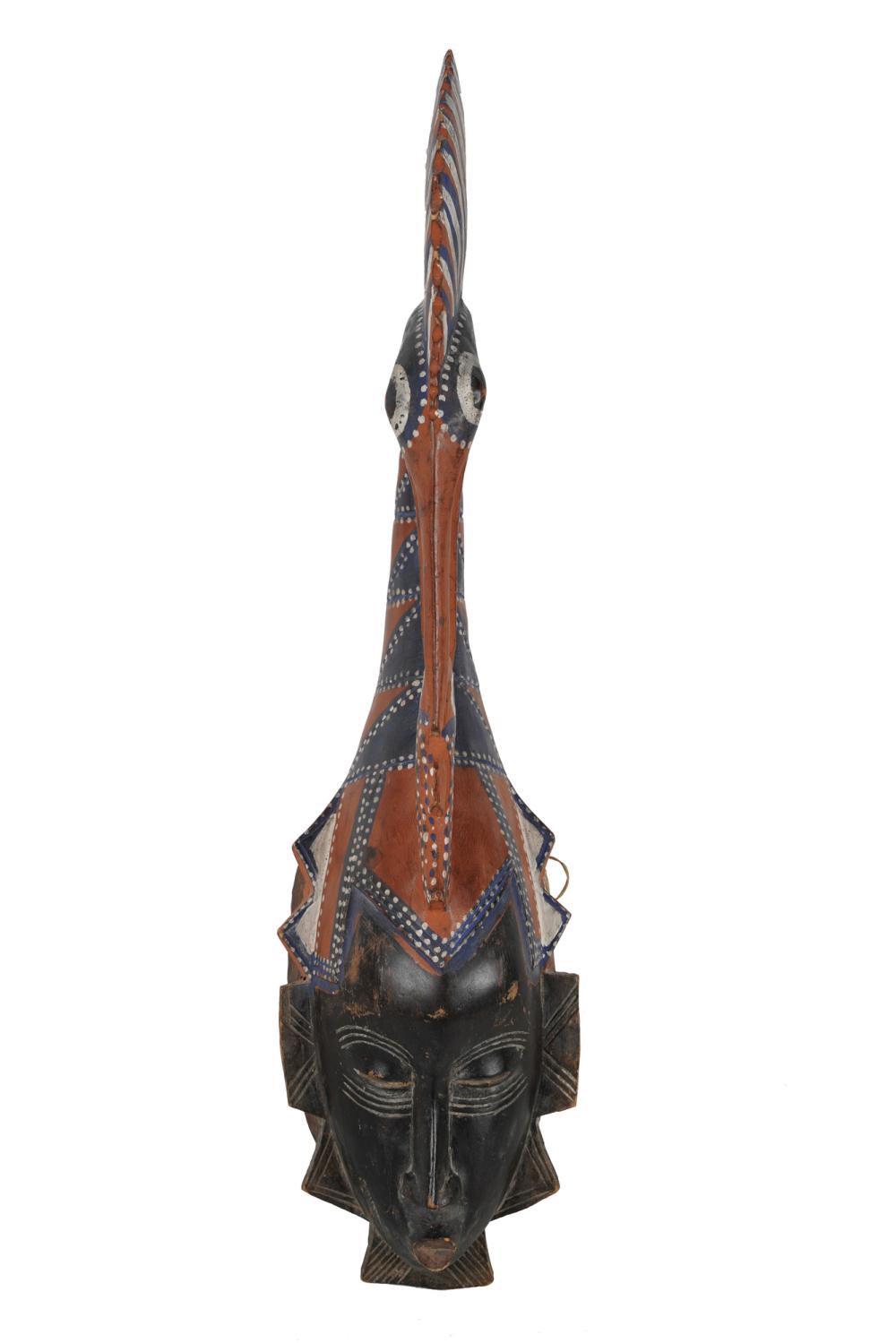 Appraisal: AFRICAN PAINTED CARVED MASK inches high Condition