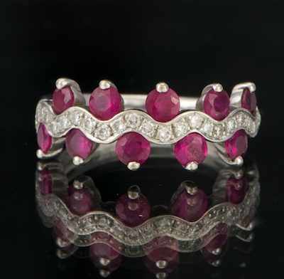 Appraisal: A Ladies' Ruby and Diamond Ring k white gold ring