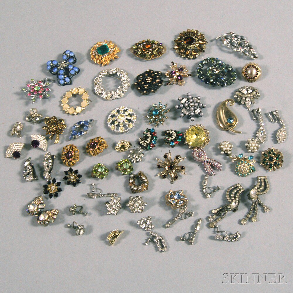 Appraisal: Small Group of Assorted Paste and Rhinestone Costume Jewelry including