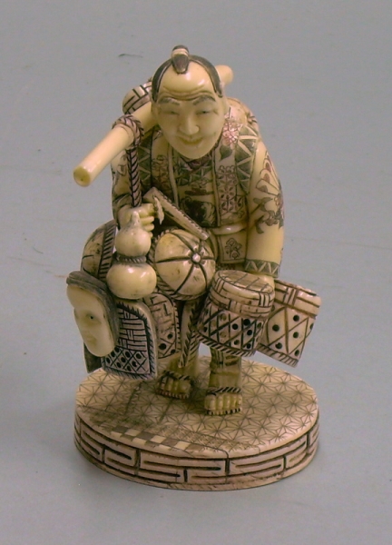 Appraisal: Japanese Figure of a Basket Seller approx ht in