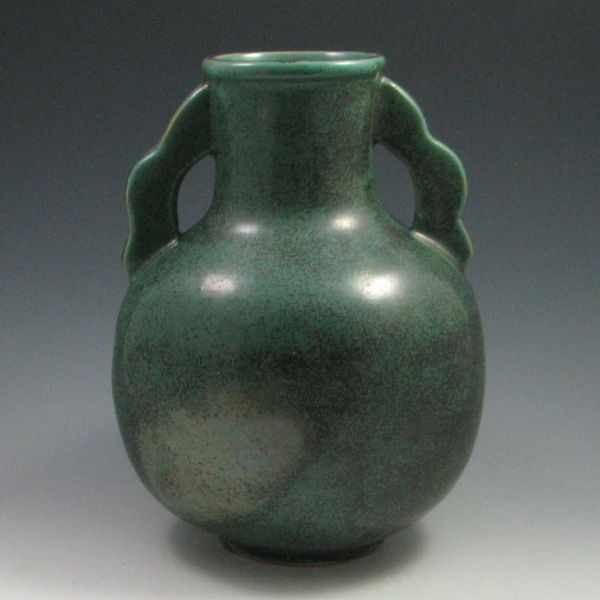 Appraisal: Art Pottery Handled Vase unmarked three small bruises on the