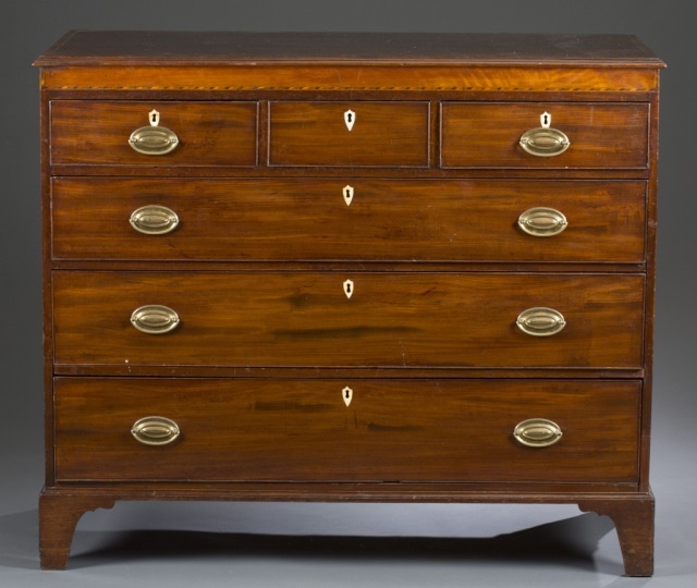 Appraisal: th c George III Inlaid Chest Mahogany with satinwood inlay