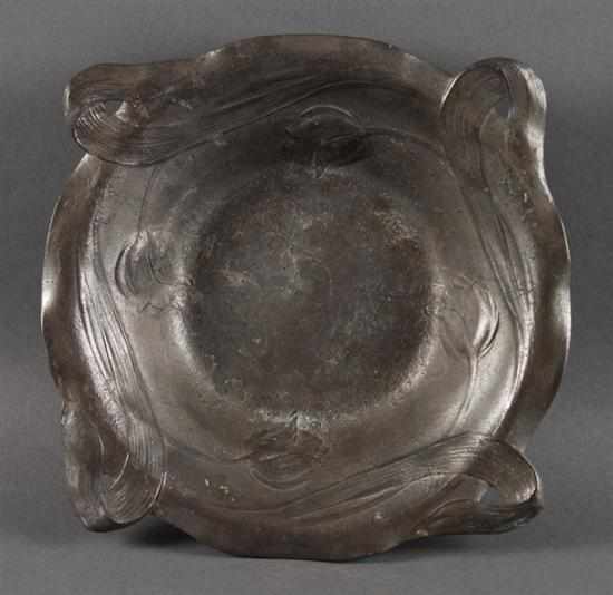 Appraisal: Kayserzinn pewter bowl late th century with raised floral and