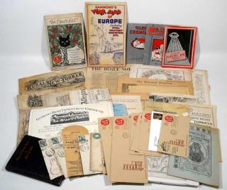 Appraisal: Postal History ANTIQUE ESTATE EPHEMERA Cancels Military Agriculture Maps Huntington