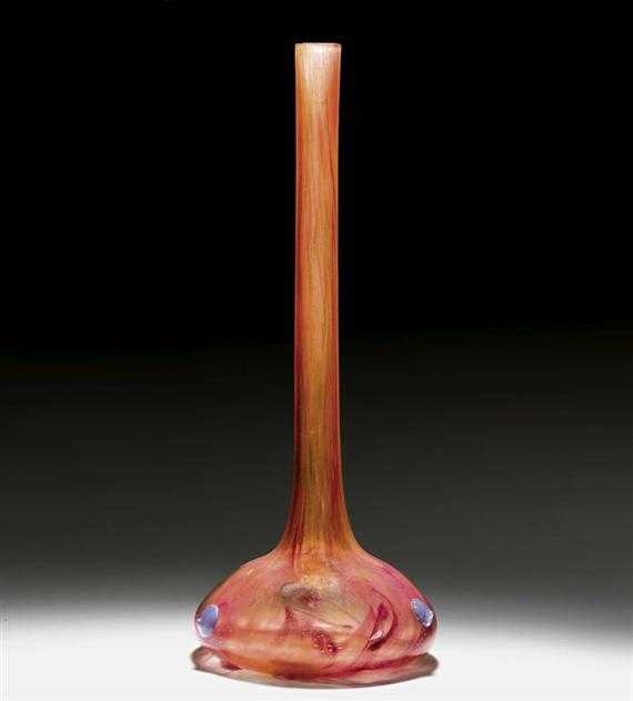 Appraisal: SCHNEIDER BIJOUX VASE Nancy circa Pink moir glass Signed Schneider