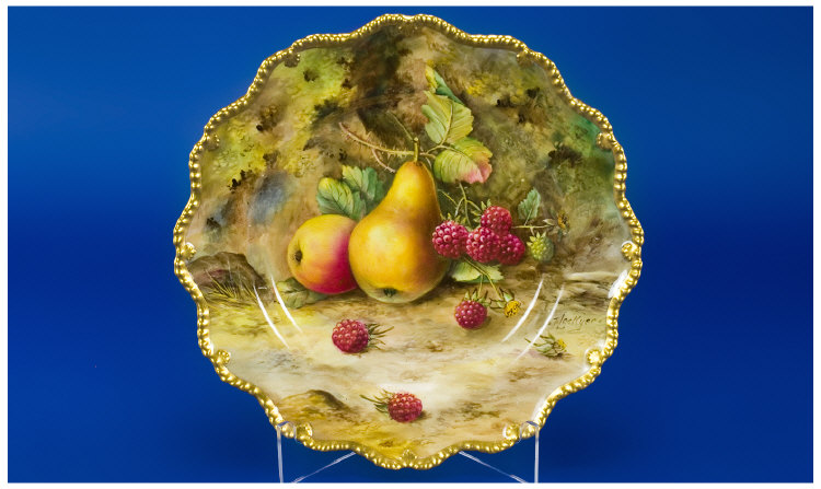 Appraisal: Royal Worcester 'Fruit' Cabinet Plate with hand painted scene of