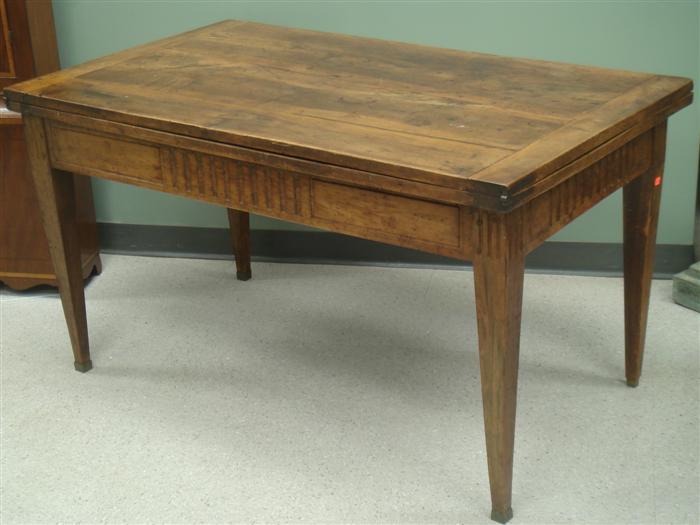 Appraisal: th c walnut French provincial farm table fold over top