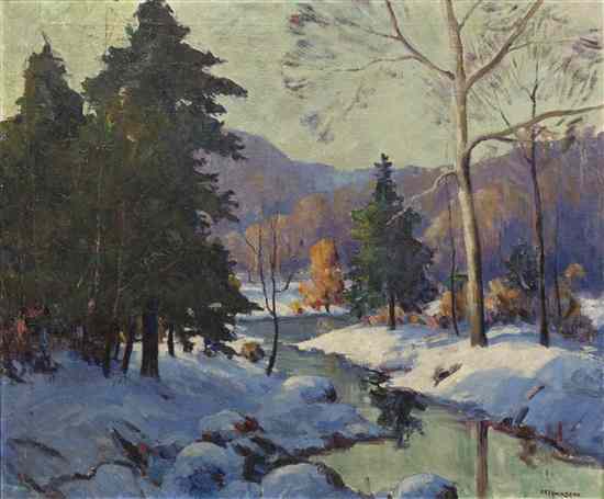 Appraisal: Harry Townsend American - Winter Stream oil on canvas signed