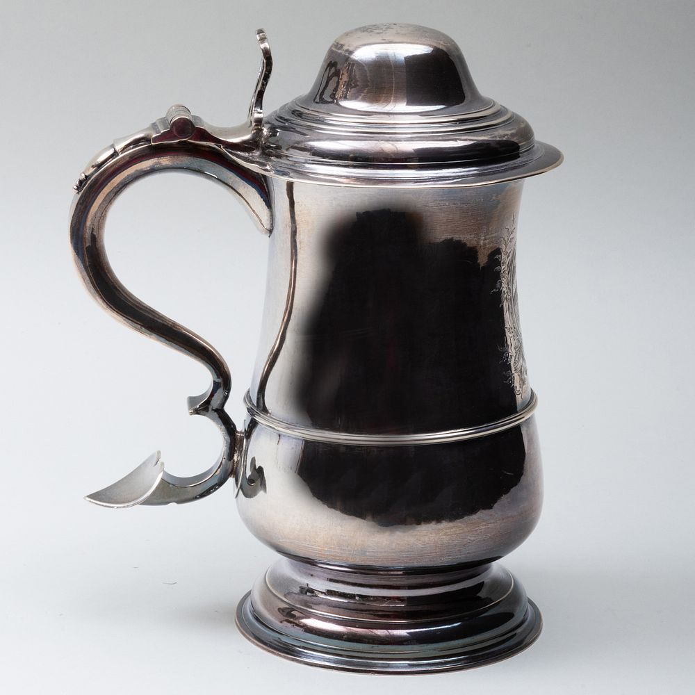 Appraisal: George III Silver Tankard Engraved with Crest Mark of Robert