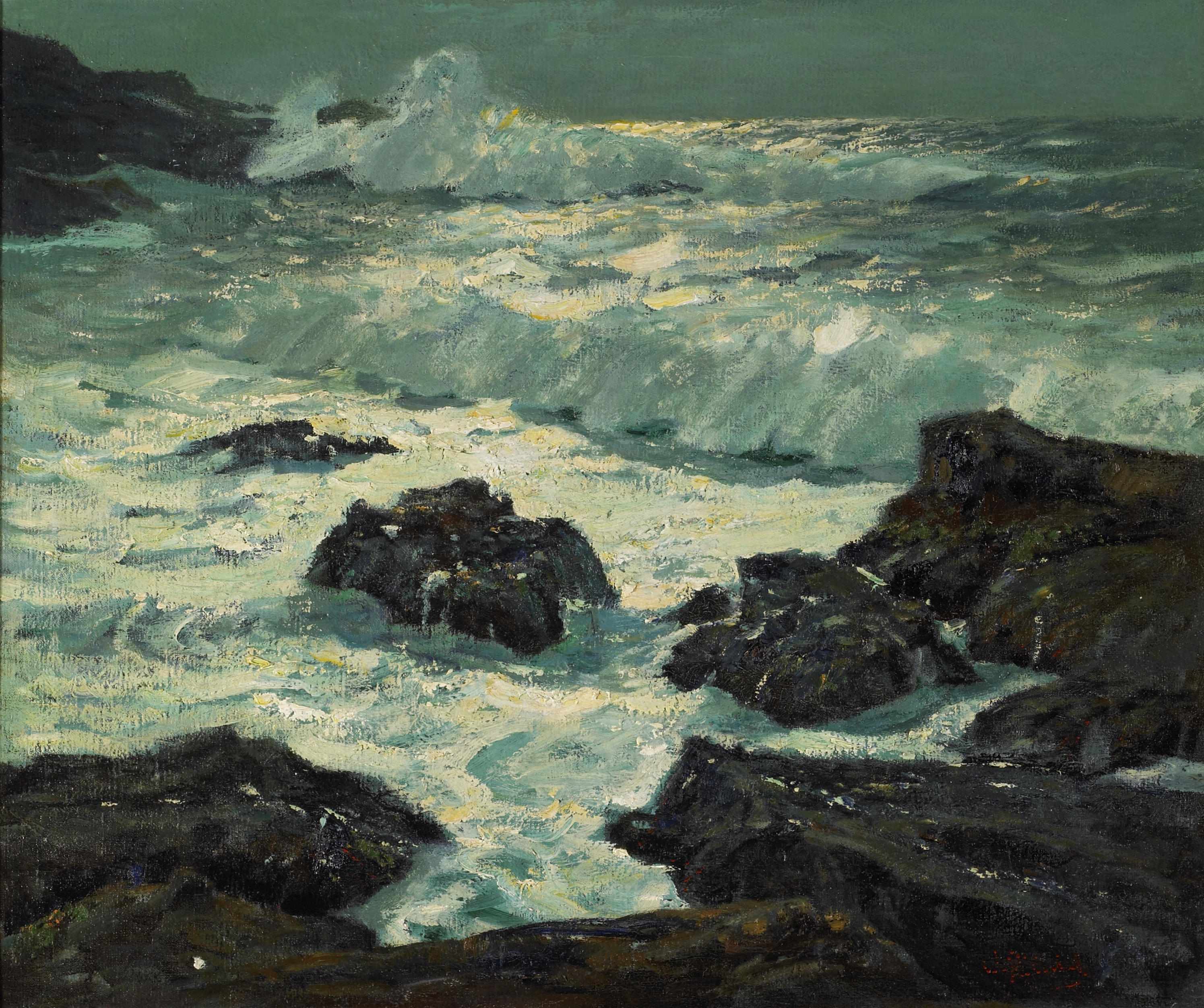 Appraisal: William Frederick Ritschel American - Moonbeams California Coast signed 'W