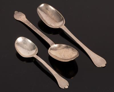 Appraisal: A James II trifid end silver spoon London initialled WRA