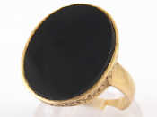 Appraisal: A carat gold onyx signet ring onyx x mm grams