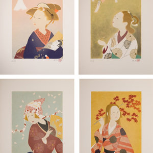 Appraisal: Kitazawa Eigetsu - Beauties of the Four Seasons a set