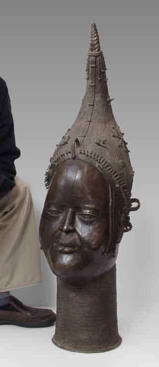 Appraisal: AFRICAN BENIN METAL SCULPTURE MODEL OF THE QUEEN MOTHER '