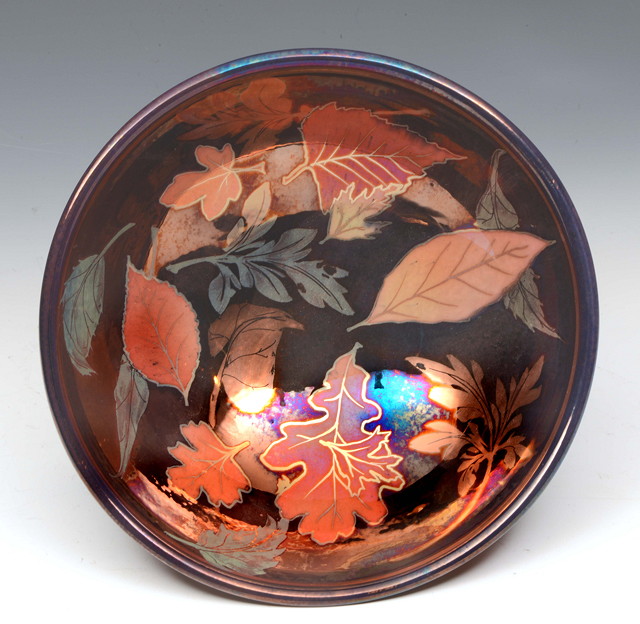 Appraisal: Jonathan Chiswell Jones British b 'Autumn Leaves' bowlmonogrammed and numbered