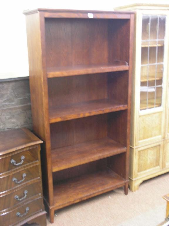 Appraisal: A modern dark stained oak open bookcase with three adjustable