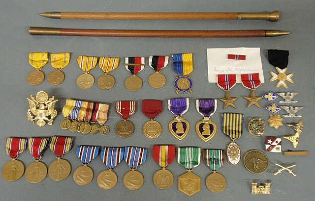 Appraisal: Collection of World War II medals and emblems from Col