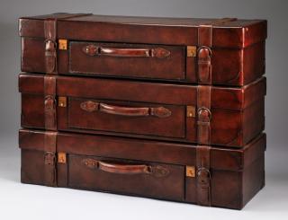 Appraisal: Chest in the form of stacked suitcases h Chest in