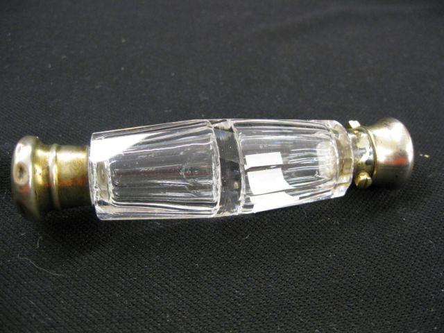 Appraisal: Victorian Sterling Cut Crystal Perfume Bottle double ended hinged screw