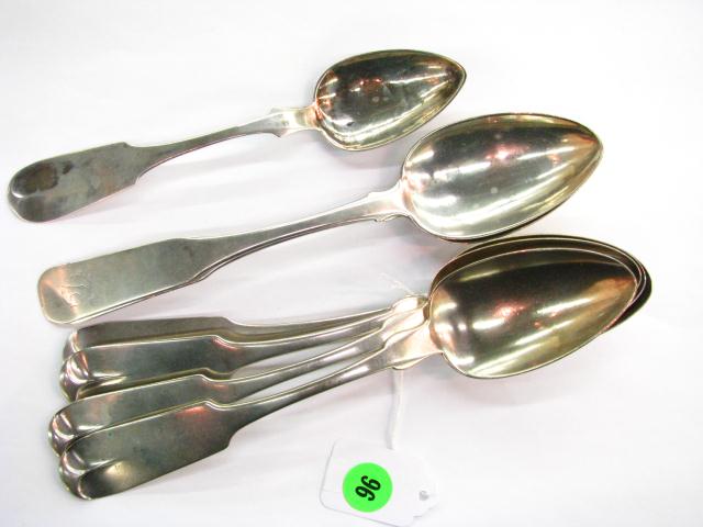 Appraisal: Group of Coin Silver Vegetable Spoons including four matching English