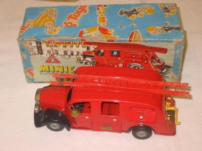 Appraisal: A Lines Bros Minic Fire Engine tin plate construction clockwork