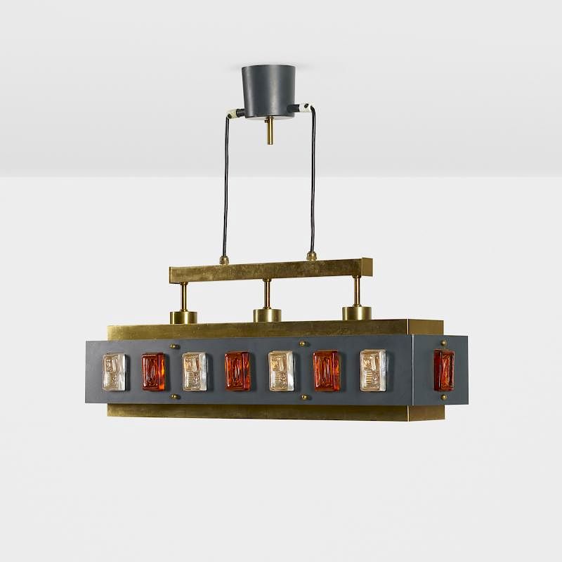 Appraisal: Einar Backstrom and Erik Hoglund hanging lamp Einar Backstrom and