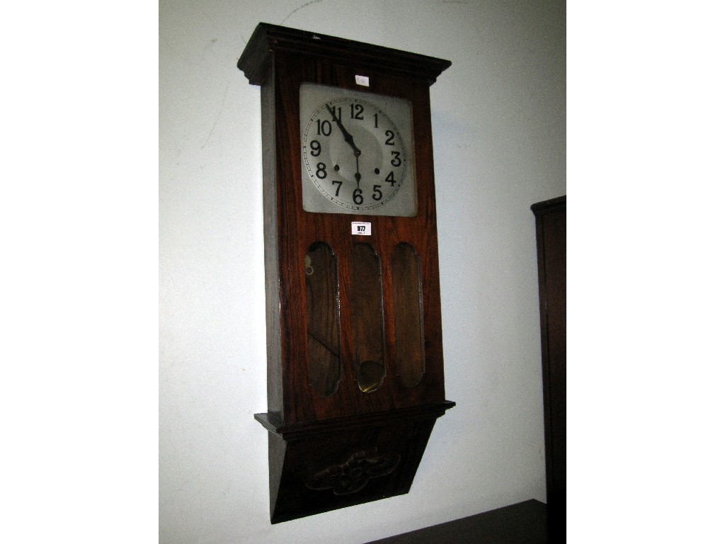 Appraisal: Rosewood cased wall clock