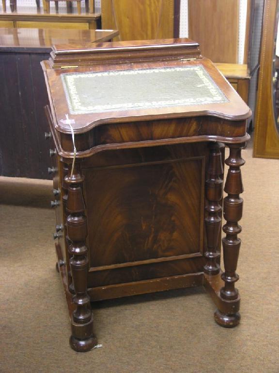 Appraisal: A reproduction mahogany veneered Davenport sloping top with inset gilt