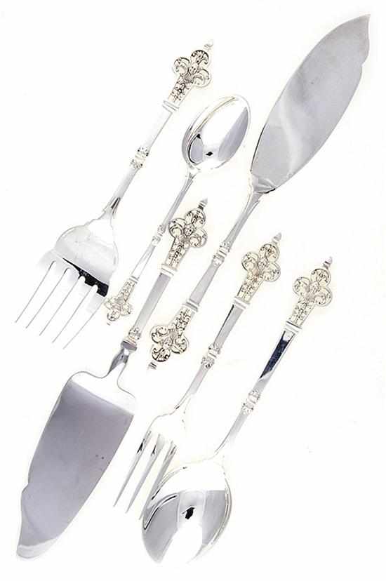 Appraisal: Christofle sterling Renaissance pattern flatware set knives with stainless blades