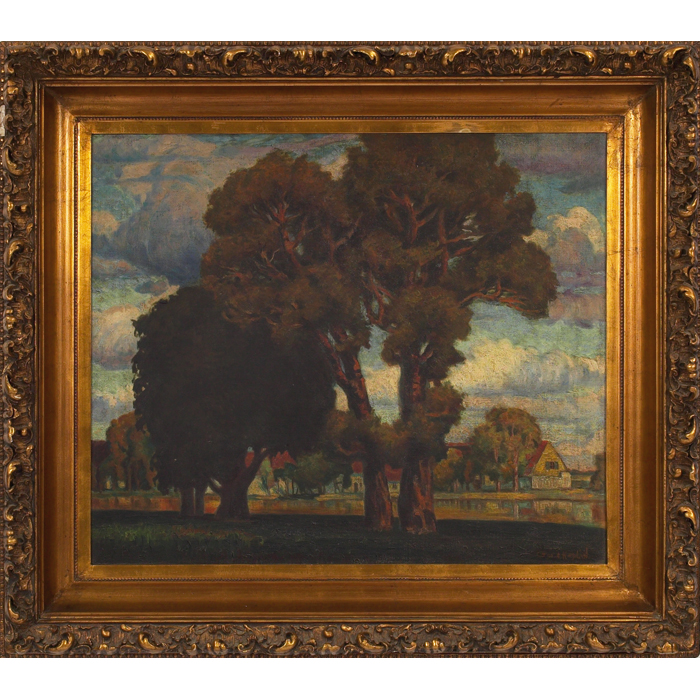 Appraisal: George Kaplan American th century Landscape c oil on canvas