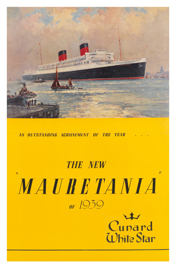 Appraisal: FRANK H MASON - THE NEW MAURETANIA CUNARD WHITE STAR