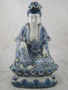 Appraisal: A well detailed Chinese ceramic blue and white figure of