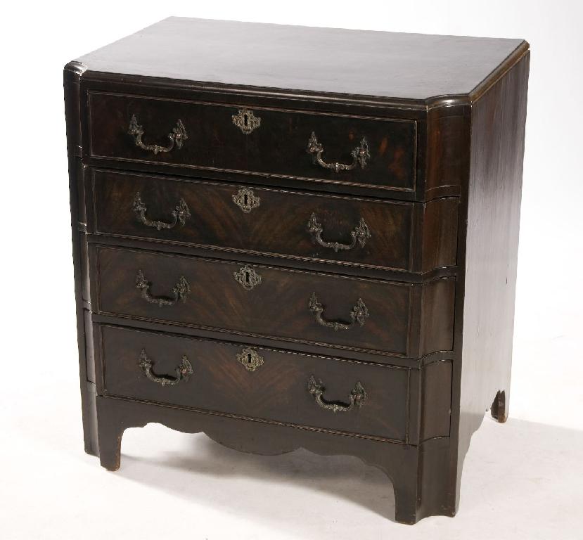 Appraisal: UNUSUAL th CENTURY MAHOGANY DRESSING CHEST with moulded top above