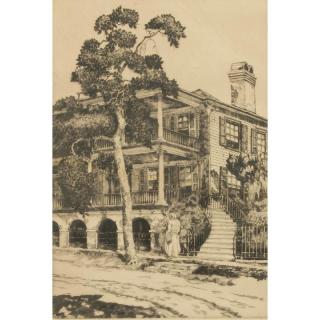 Appraisal: Walter Locke Etching Framed etching In Beaufort S C by