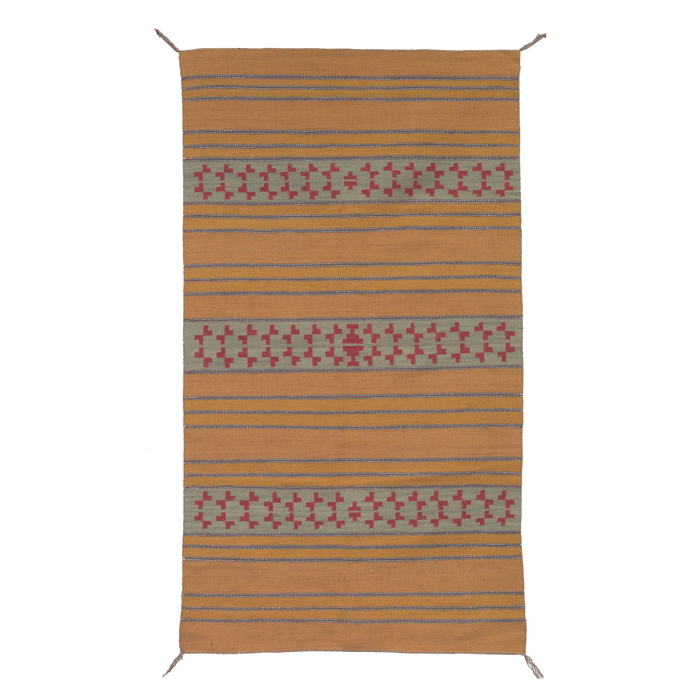 Appraisal: Navajo Chinle rug c striped geometric design '' x ''