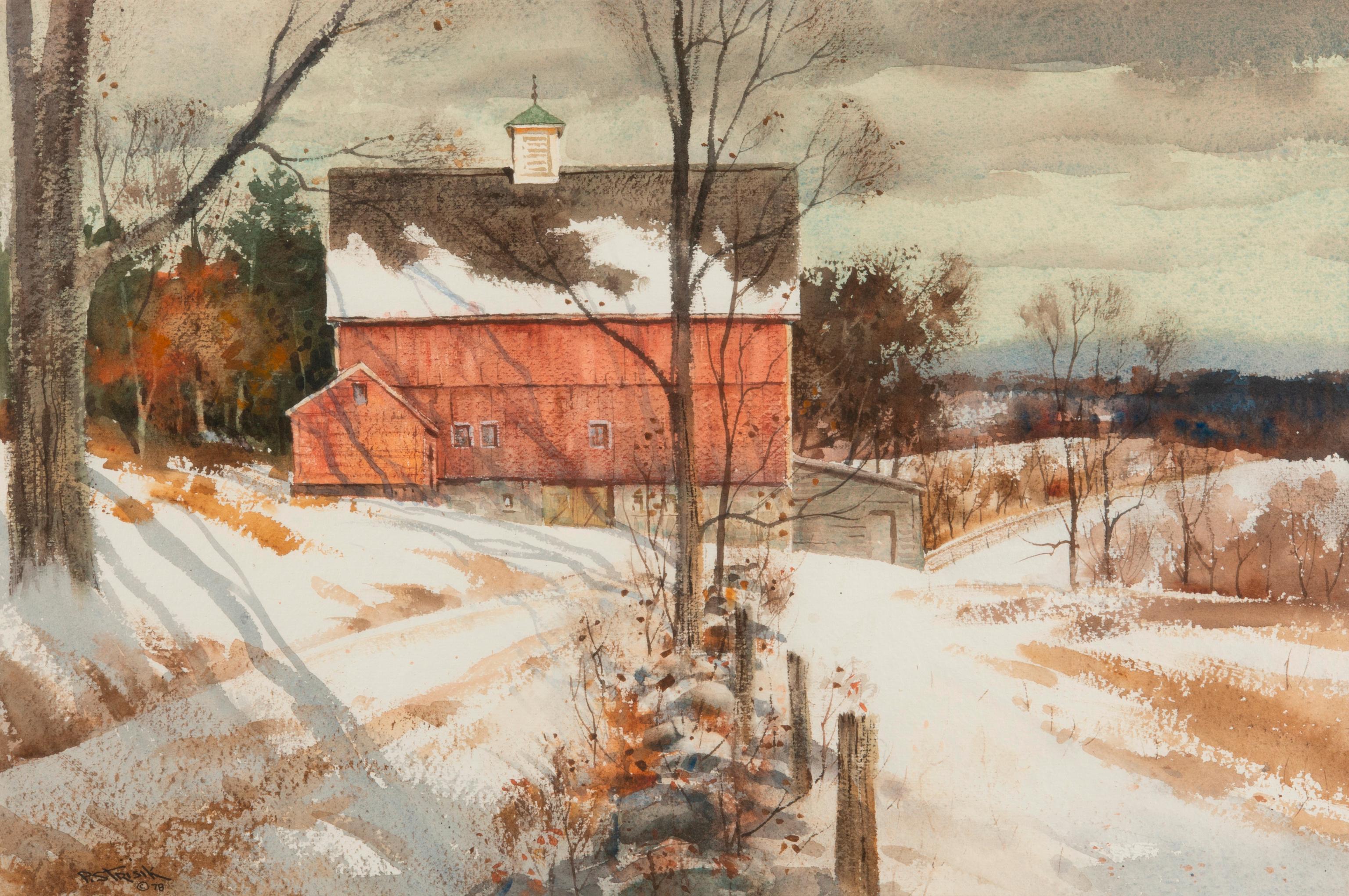 Appraisal: PAUL STRISIK 'MORGAN'S BARN VERMONT ' WATERCOLOR Paul Strisik Massachusetts