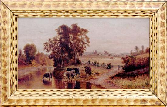 Appraisal: Robert S Merrill Minnesota Kansas - FARM SCENE oil on