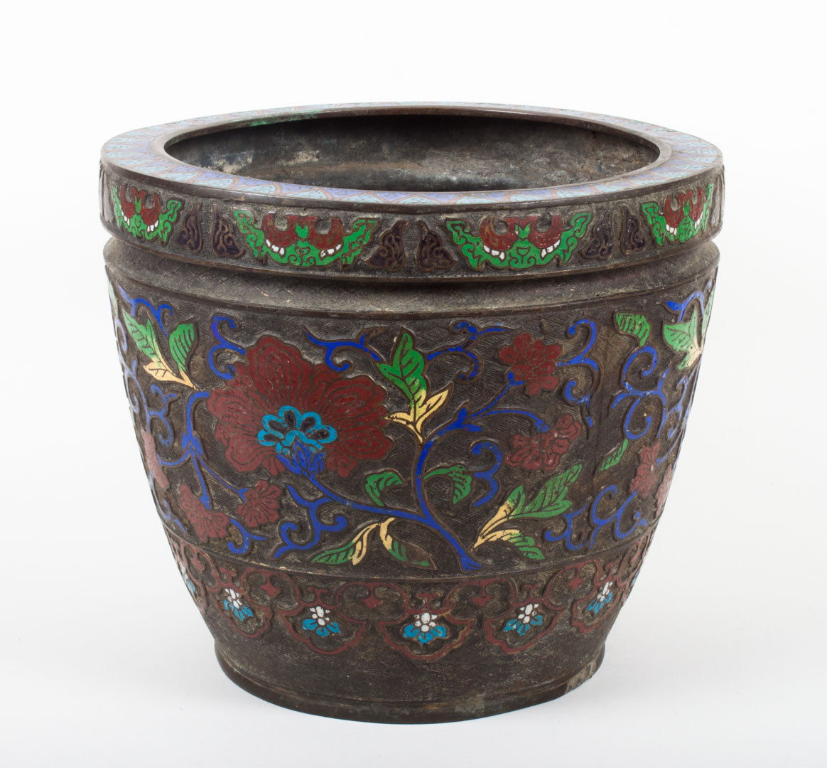 Appraisal: Chinese cloisonne and brass jardiniere