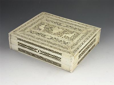 Appraisal: An early th century French pierced ivory and brass backed