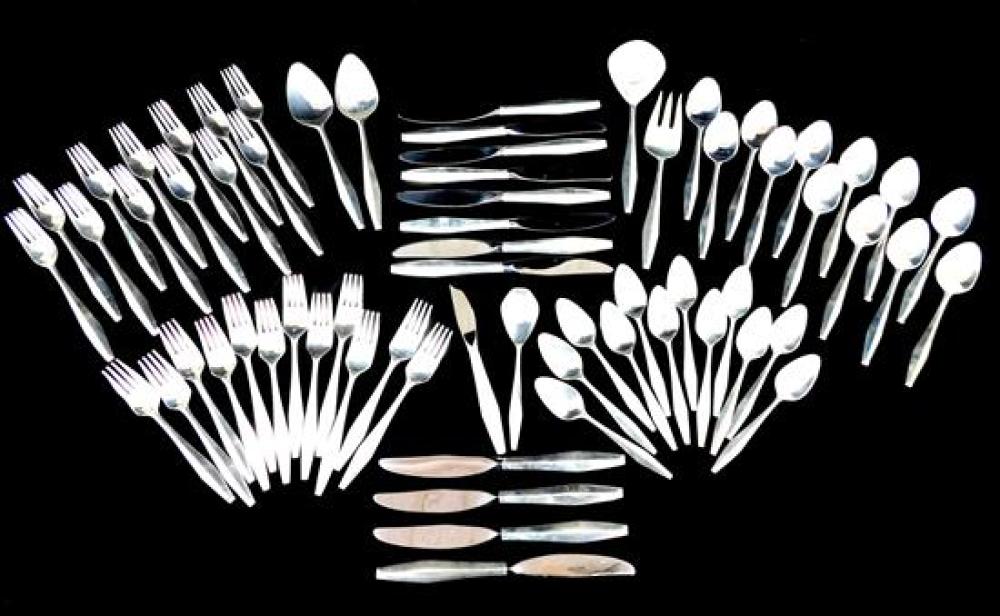 Appraisal: STERLING Reed Barton Gio Ponti Diamond pattern flatware seventy-seven pieces