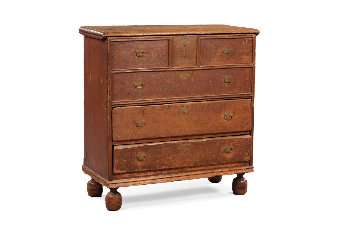 Appraisal: NEW ENGLAND WILLIAM AND MARY BLANKET CHEST WITH DOUBLE ARCH