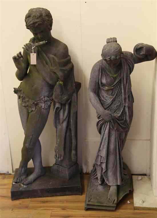 Appraisal: Two late th century French zinc garden figures by Milroy