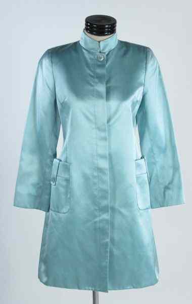 Appraisal: An Exquisite Silk Coat Carolina Herrerain a light blue shade