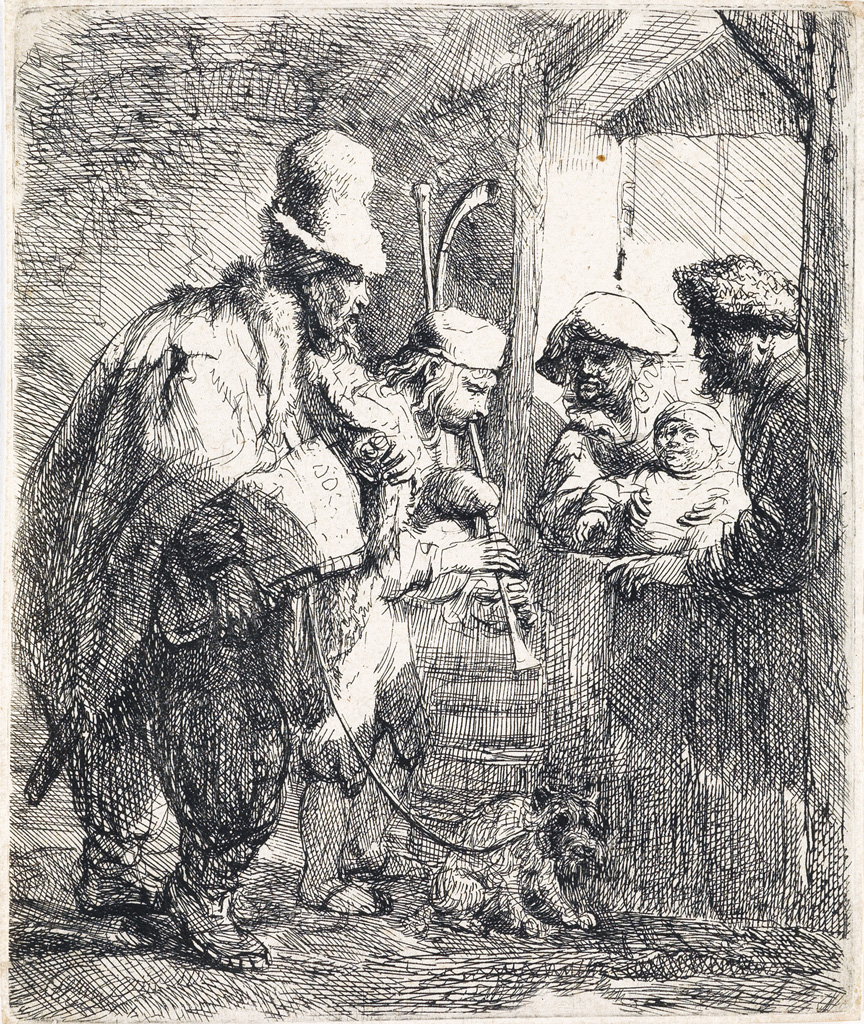 Appraisal: REMBRANDT VAN RIJN The Strolling Musicians Etching circa x mm