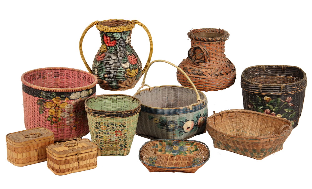 Appraisal: PCS ORIENTAL BASKETRY - Circa s- s Chinese and Japanese