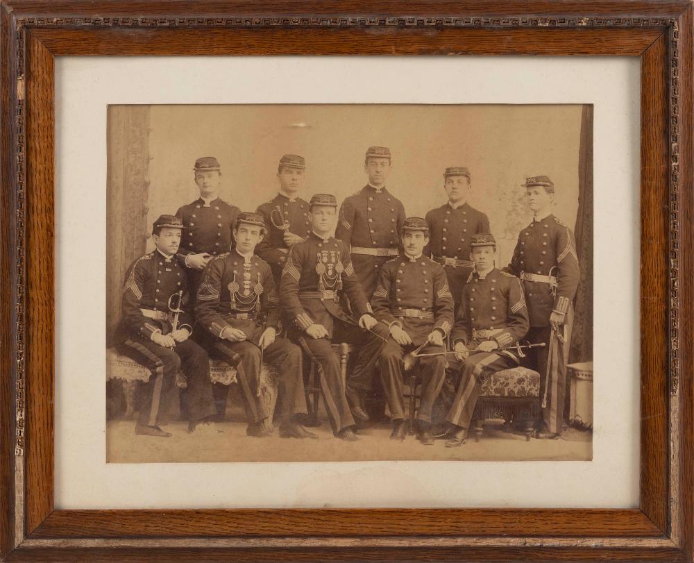 Appraisal: PHOTOGRAPH OF TEN ARMY OFFICERS LATE TH CENTURY X SIGHT